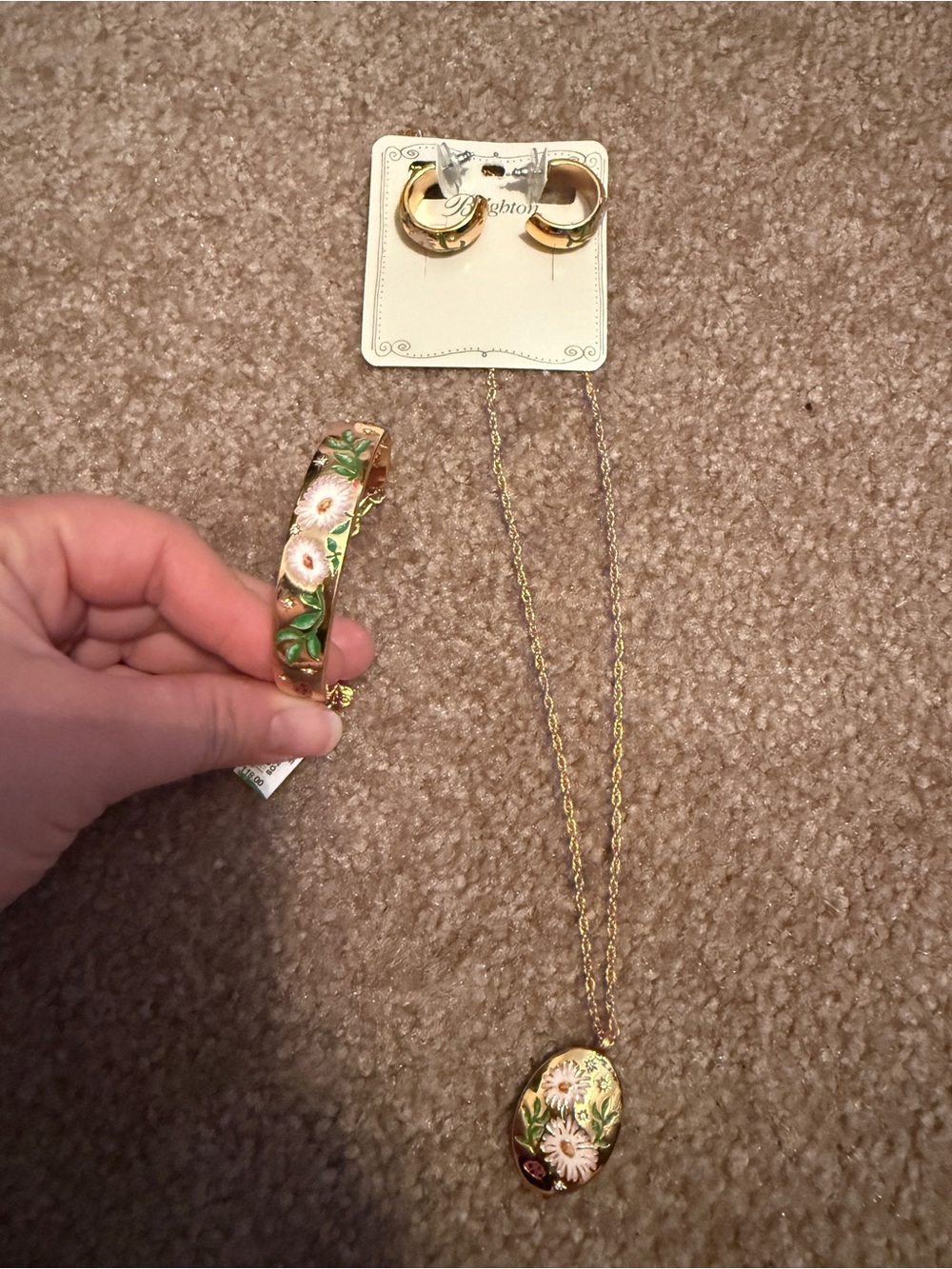 NWT Brighton Floral Reverie Bracelet Earrings and Necklace Set